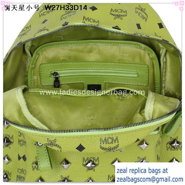 High Quality Replica Hot Sale MCM Stark Studded Small Backpack MC2089S Green